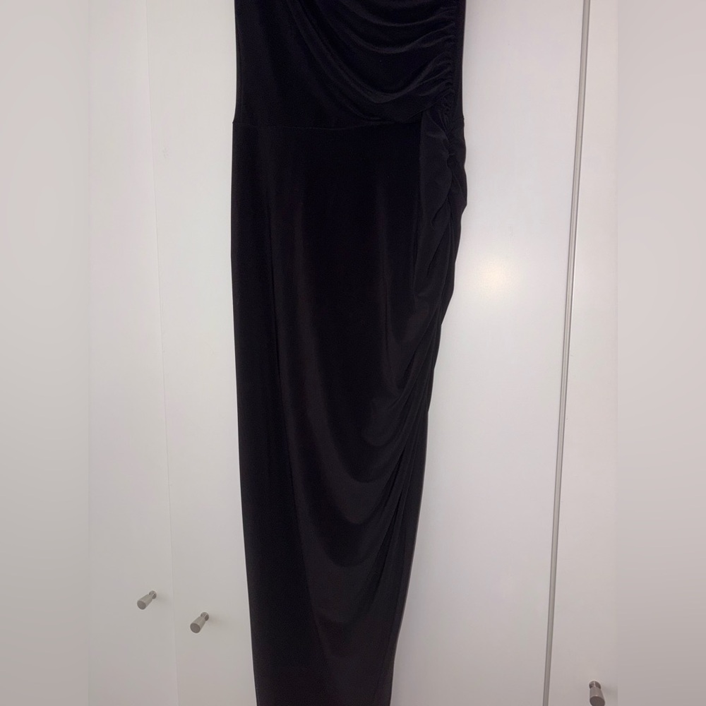 Norma Kamali Cayla Side Drape Gown in Black - Picture 6 of 10